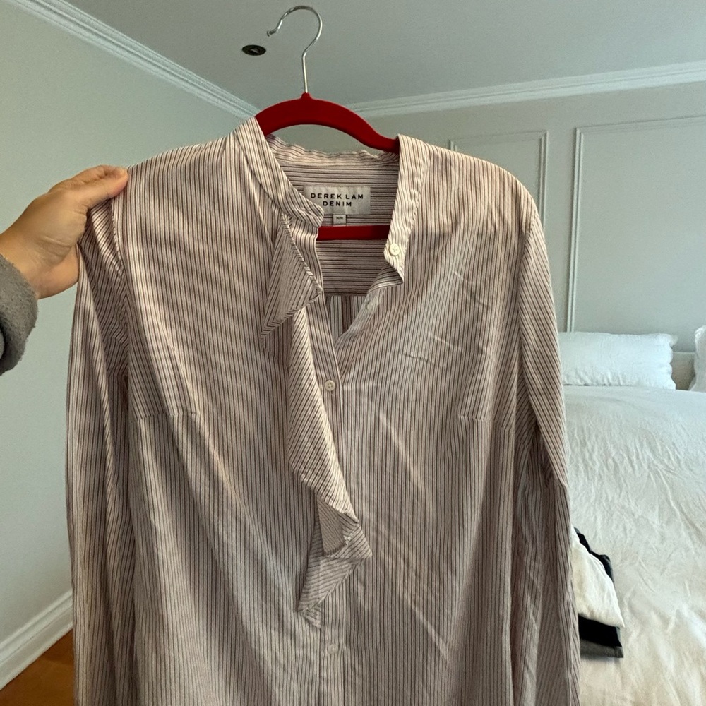 Derek Lam Denim Red and White Striped Shirt
